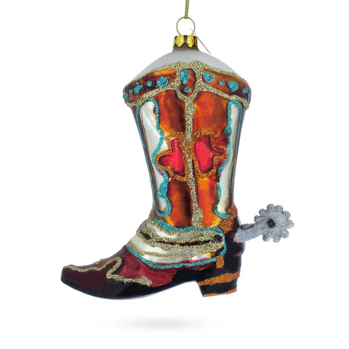 Cowboy boot ornament christmas