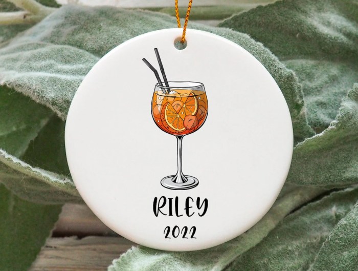 Aperol spritz christmas ornament