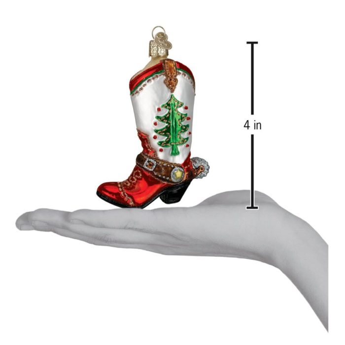 Cowboy boot ornament christmas