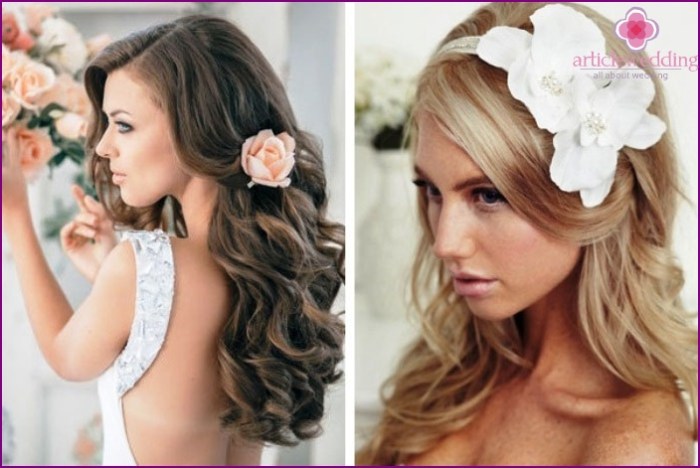 Wedding hair long down hairstyle