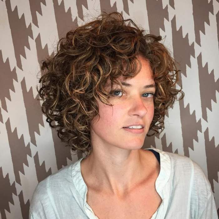 Curly hair and bangs hairstyles