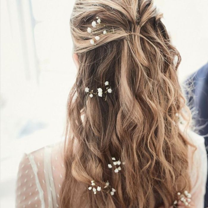 Wedding hair long down hairstyle