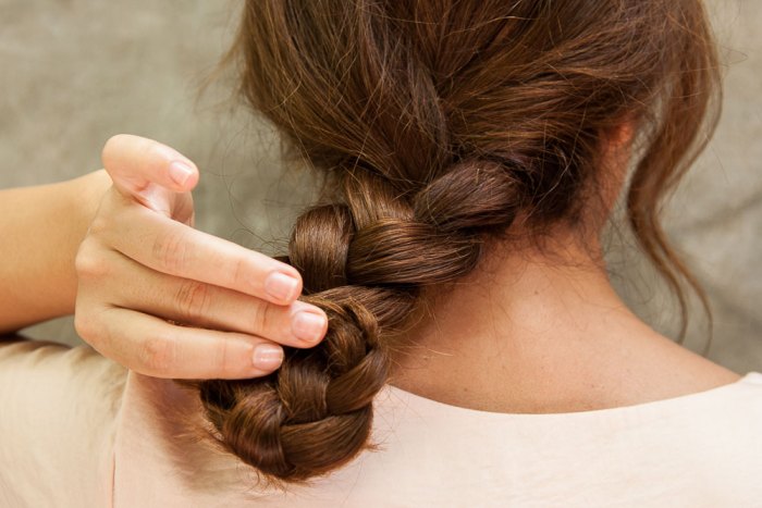 Bun stick sticks updo fork hairstick plaited braided