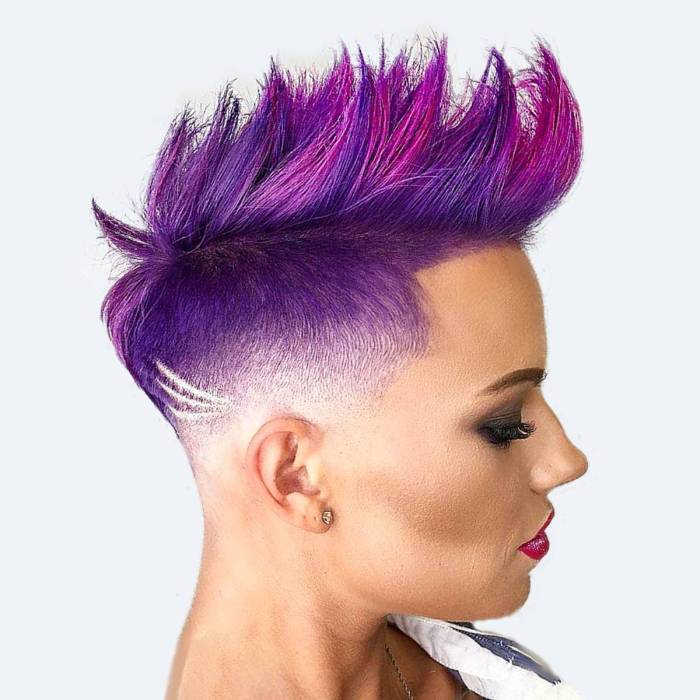 Mohawk punk short hairstyles bristle