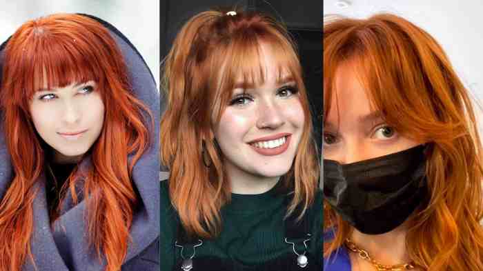 Red hair bangs hairstyles